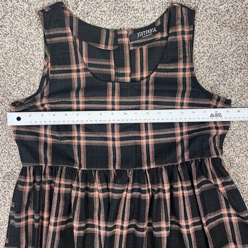 Disturbia Womens 10 Grunge Academia Witchy Edgy Emo Plaid Fit & Flare Mini Dress - Picture 9 of 10